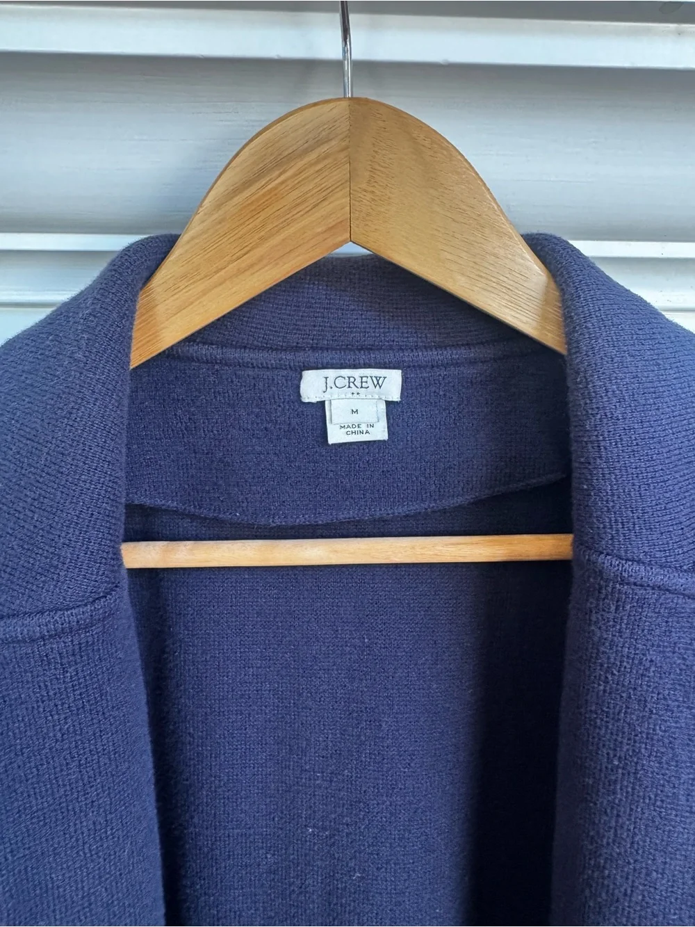 J. Crew Navy Blue Open Front Juliette Collarless Jacket Coatigan Size M